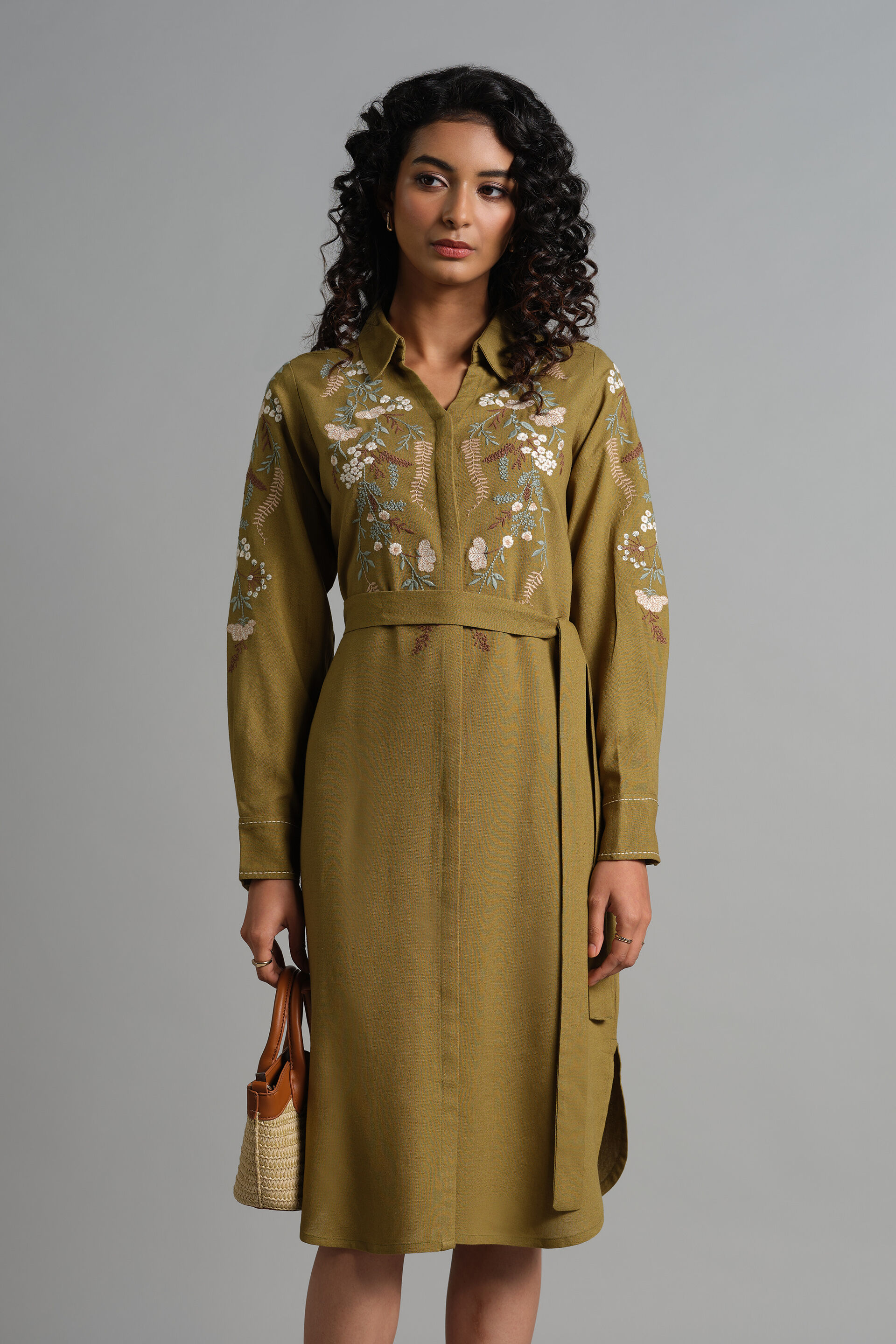 Hollis Dress, Olive, image 3